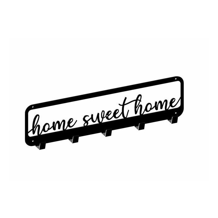 Vešiak WS14 home sweet home, čierny mat